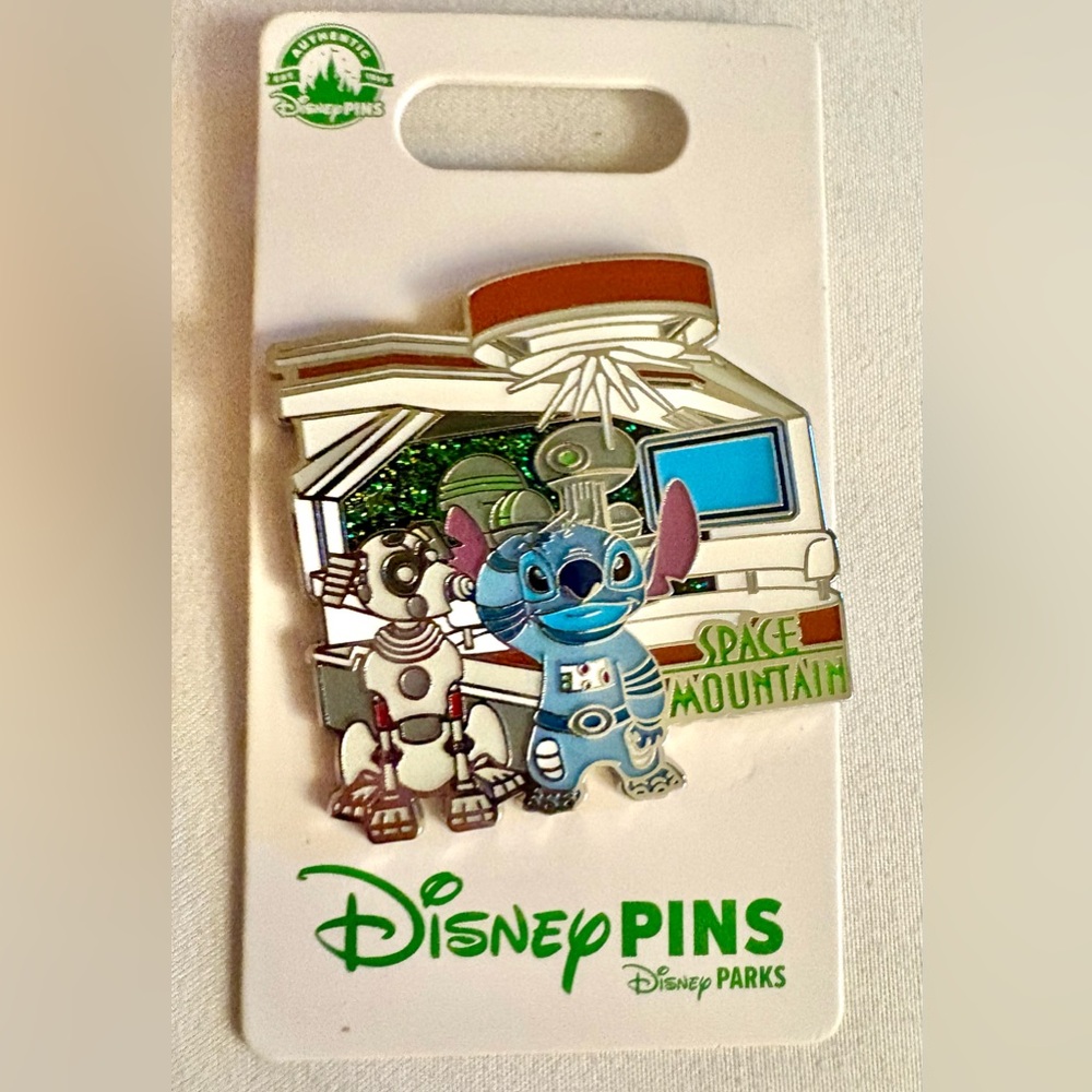 NEW Disney Parks Stitch Space Mountain Glitter Pin Open Edition Robot Dog
